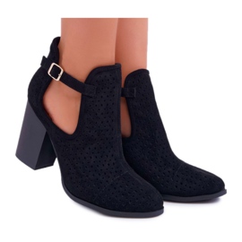 Bellucci Naisten saappaat kantapäässä, aukko, jossa leikkaukset Musta GoodDay