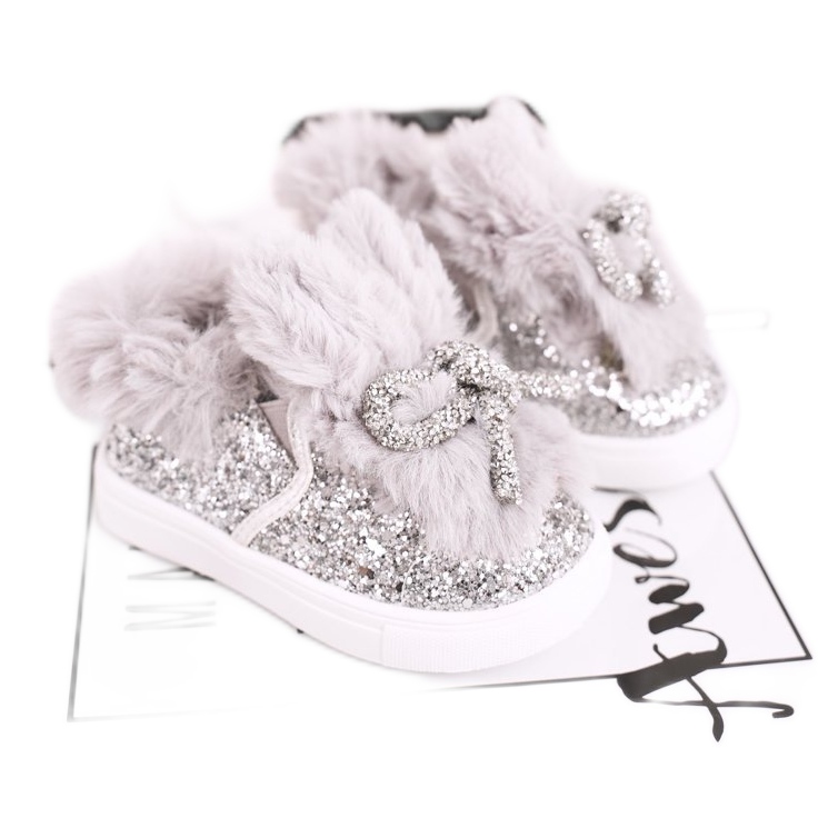 FRROCK Harmaat Mumi Grey Warm Lasten lenkkarit hopea