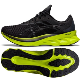 Juoksukengät Asics Novablast M 1011A681-003 musta harmaa vihreä