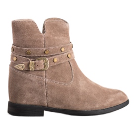 Filippo Koristeltu nahkasaappaat beige