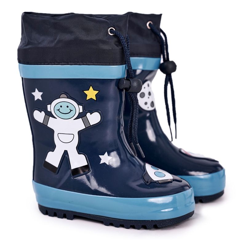 Apawwa Kosmonautti Mordeso Navy Blue galoshes valkoinen laivastonsininen