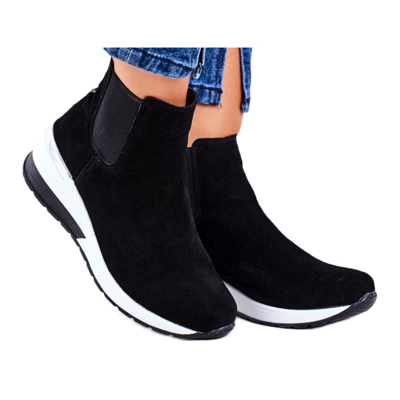 Vinceza Naisten urheilukengät Tennarit Musta Nahka 21-7781 valkoinen