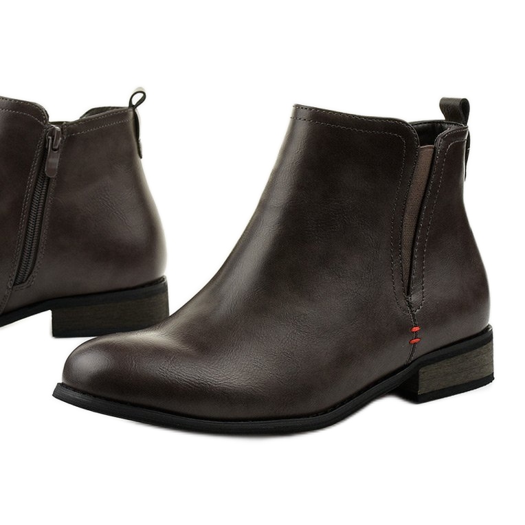 Harmaat eristetyt saappaat Simplegleam -vetoketjulla