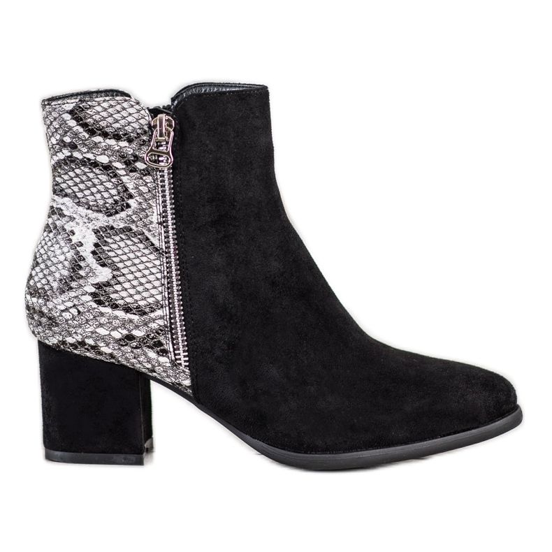 Filippo Snake Print Booties musta harmaa