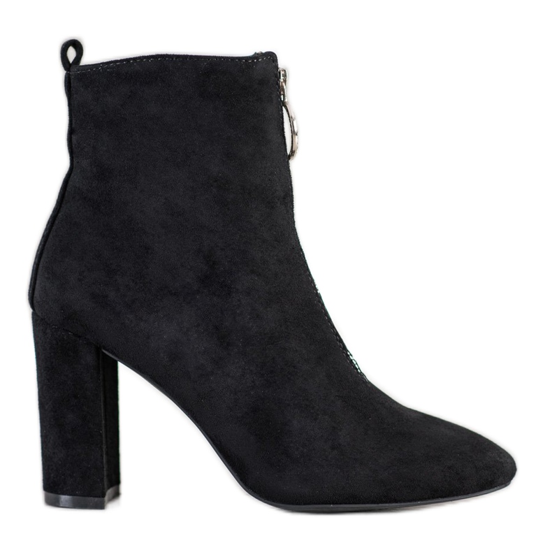 WELLSPRING Saappaat koristeellisella vetoketjulla musta