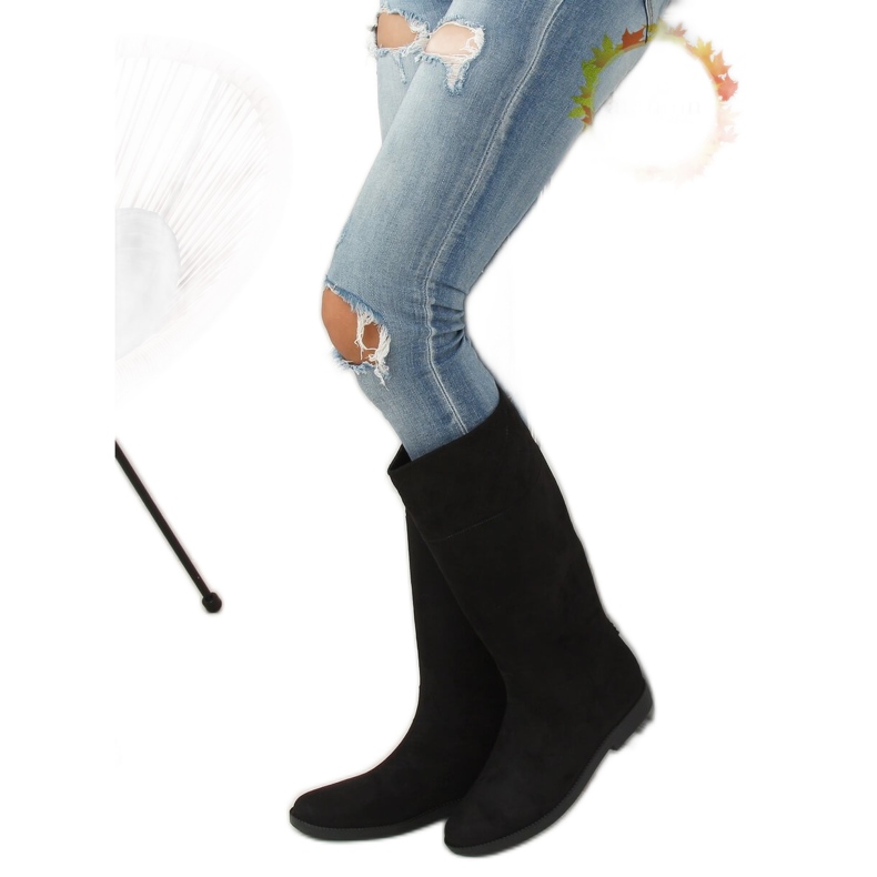 Musta naisten galoshes musta D62P musta