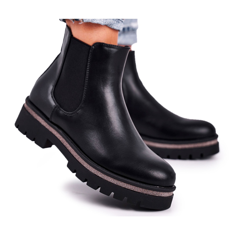 Mustat naisten saappaat Jodhpur -saappaat, musta Stiletto