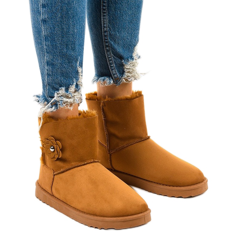 Ruskeat eristetyt saappaat, emu Harelana -tyyppiä