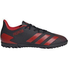 Jalkapallokengät adidas Predator 20.4 Tf musta ja punainen EE9585 valkoinen