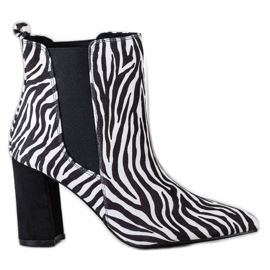 Corina Zebra Print Boot valkoinen musta
