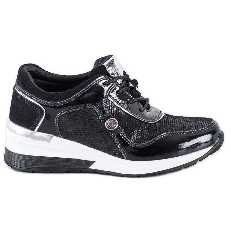 VINCEZA -nahkakengät musta