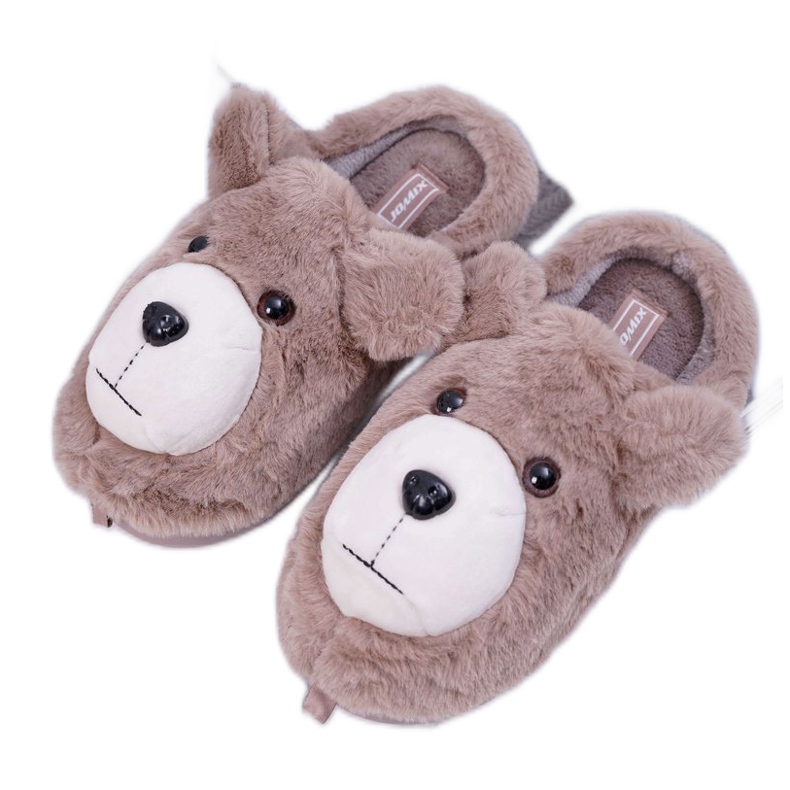 Naisten tossut turkis ruskea karhu beige