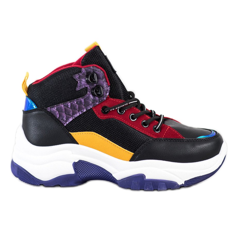 SHELOVET Värikkäät lenkkarit musta monivärinen