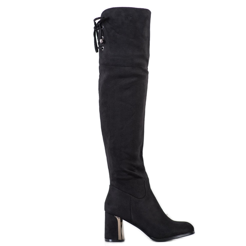 Gogo Reisikorkeat saappaat koristeellisella kantapäällä musta