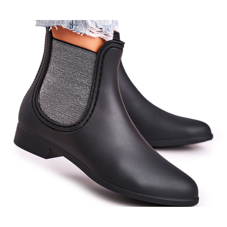Naisten Mattamustaiset Wellies Silver Answear