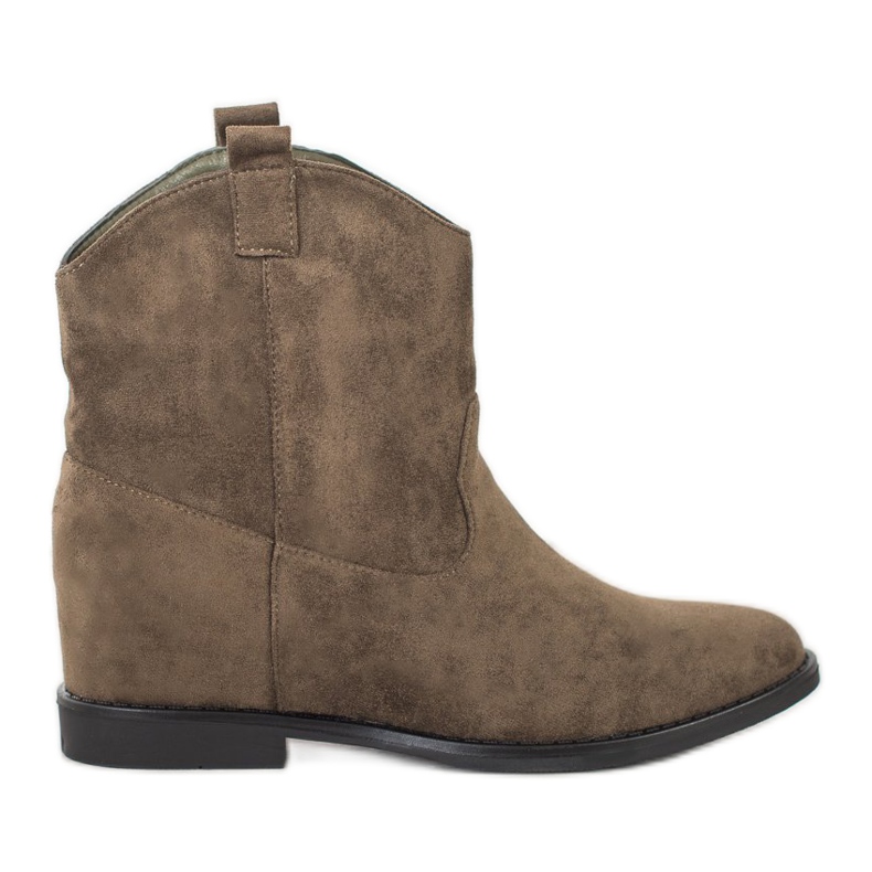 SHELOVET Lämpimät cowboy -saappaat kiilalla khaki vihreä