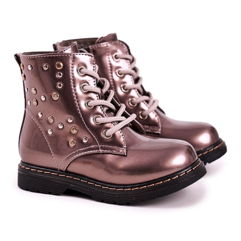 Lasten lämpimät saappaat tekojalokivillä lakatulla kuuluisuudella hopea harmaa