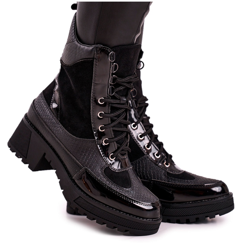 Saappaat Työntekijät lämmitetty Musta Animal Print Helena