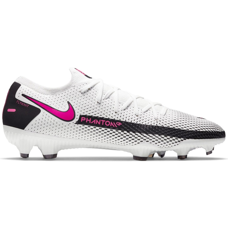 Nike Phantom Gt Pro Fg CK8451 160 jalkapallokengät valkoinen, musta, vaaleanpunainen valkoinen