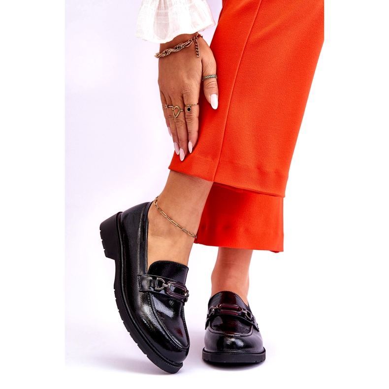 S.Barski Lakatut mokkasiinit mustalla Maura-koristeella 1