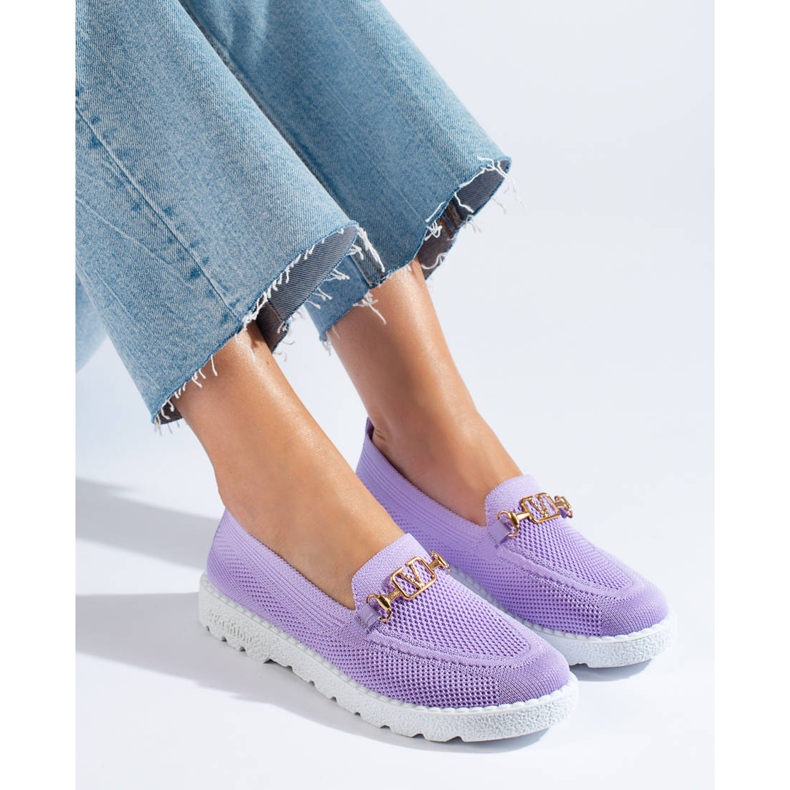 Shelovetin lila harjakattoiset loaferit violetti 1