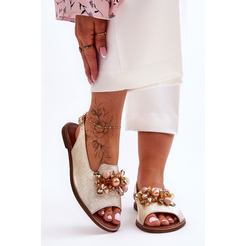 Litteät sandaalit Nicole 2805/064 kultaa kultainen 1