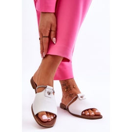 Naisten sandaalit tasakorkoisilla Nicole 2806/009 Valkoinen 2