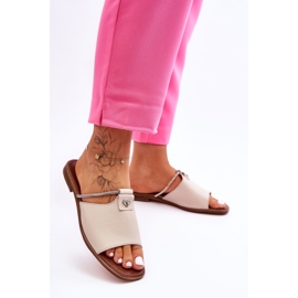 Naisten sandaalit tasakorkoisilla Nicole 2806/054 beige 1