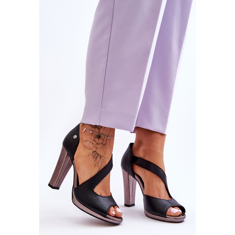 Slip-on Heels Nahkasandaalit Maciejka 06083-01 Musta 1