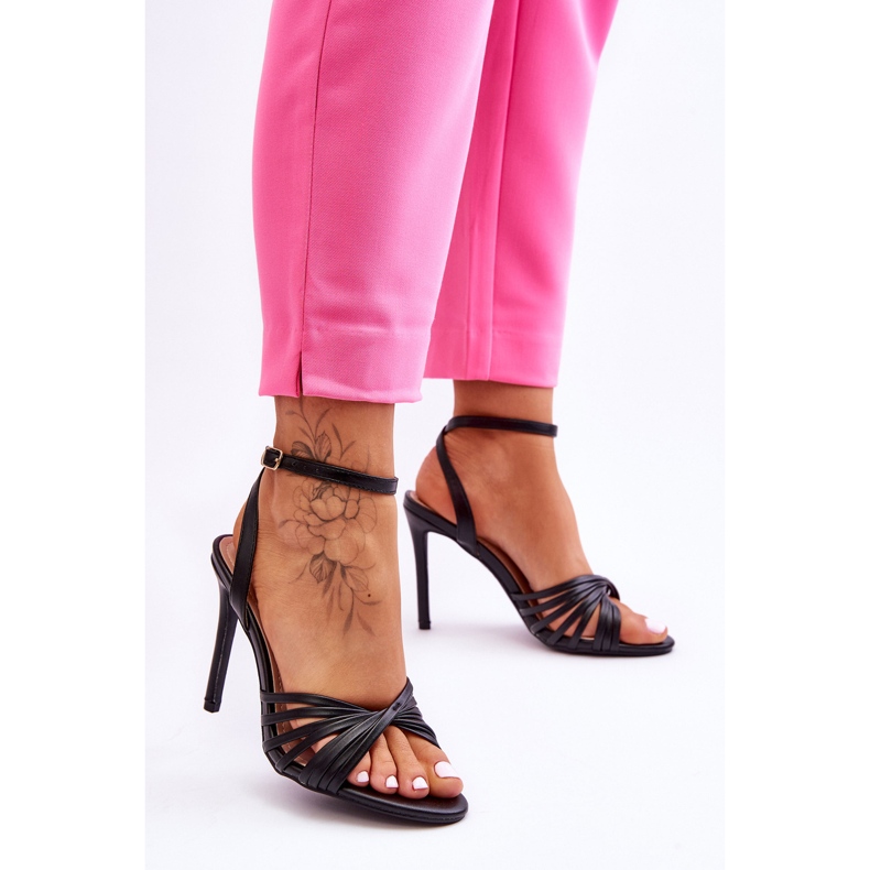 Naisten korkeakorkoiset sandaalit, mustat My Darling 2