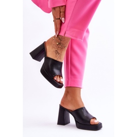 Mustat Livesa korkeakorkokengät nahkaiset tossut 1