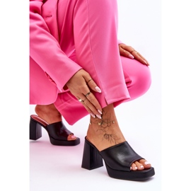 Mustat Livesa korkeakorkokengät nahkaiset tossut 2