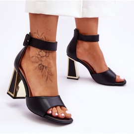 PS1 Tyylikkäät korkeakorkoiset sandaalit musta Sorel 2