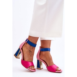 Tyylikkäät korkeakorkoiset sandaalit Pinkki ja sininen Sorel vaaleanpunainen 1