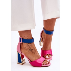 Tyylikkäät korkeakorkoiset sandaalit Pinkki ja sininen Sorel vaaleanpunainen 2