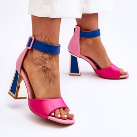Tyylikkäät korkeakorkoiset sandaalit Pinkki ja sininen Sorel vaaleanpunainen 3