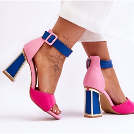 Tyylikkäät korkeakorkoiset sandaalit Pinkki ja sininen Sorel vaaleanpunainen 6