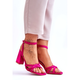 Klassiset Fuchsia Bernett Suede Heel sandaalit vaaleanpunainen 9