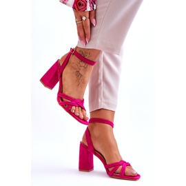 Klassiset Fuchsia Bernett Suede Heel sandaalit vaaleanpunainen 5