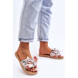 Naisten tossut, joissa kangas rusetti beige kukka 1