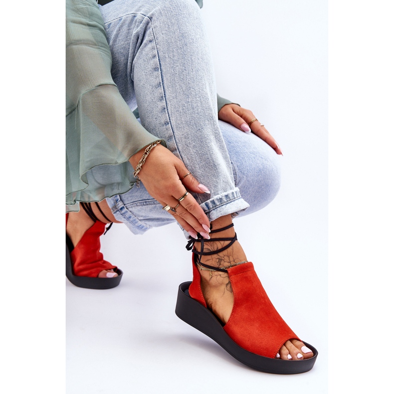 Suede Wedge Sandaalit Nicole 2743 Orange oranssi 2