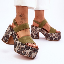 Nahkakorkokengät Sandaalit Maciejka 06089-24 Vihreä 1