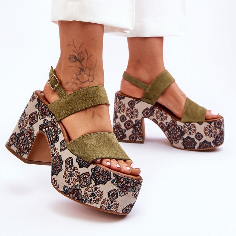 Nahkakorkokengät Sandaalit Maciejka 06089-24 Vihreä 1