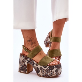 Nahkakorkokengät Sandaalit Maciejka 06089-24 Vihreä 2