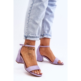 Honeymoon Purple Suede Classic matalakorkoiset sandaalit violetti 2
