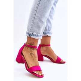Fuchsia Honeymoon Suede Classic matalakorkoiset sandaalit vaaleanpunainen 1