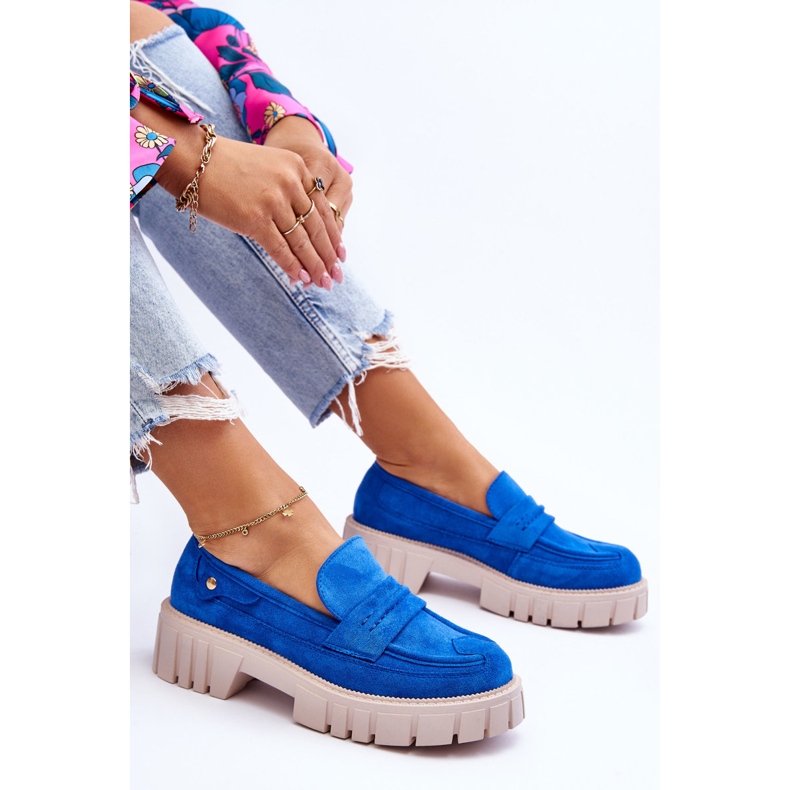 Naisten mokkanahkaiset Slip-on kengät Siniset Fiorell sininen 1