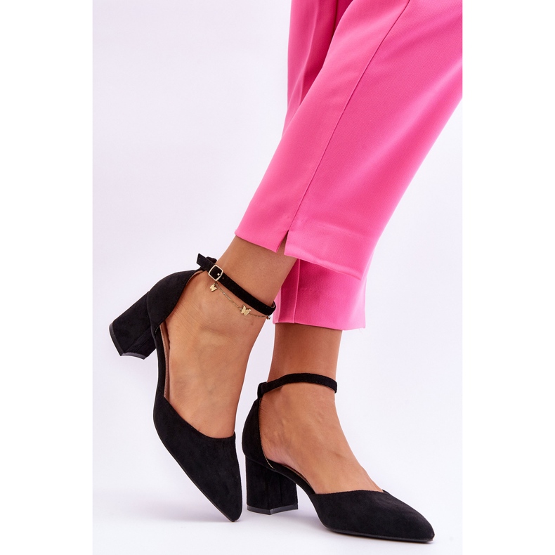 Suede Heel Pumps Black Promise musta 1