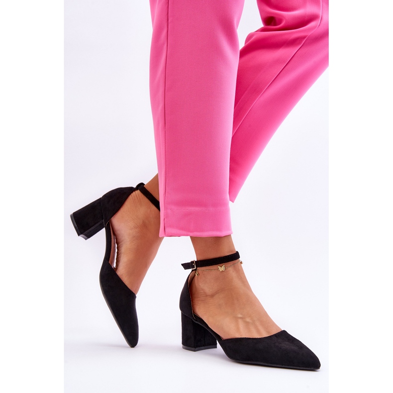 Suede Heel Pumps Black Promise musta 2