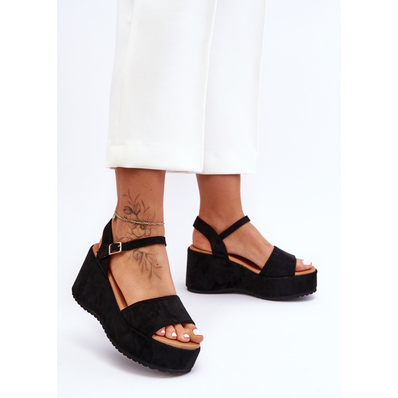 Naisten mokkanahkasandaalit, musta Lydia 1 Naisten mokkanahkasandaalit, musta Lydia 1